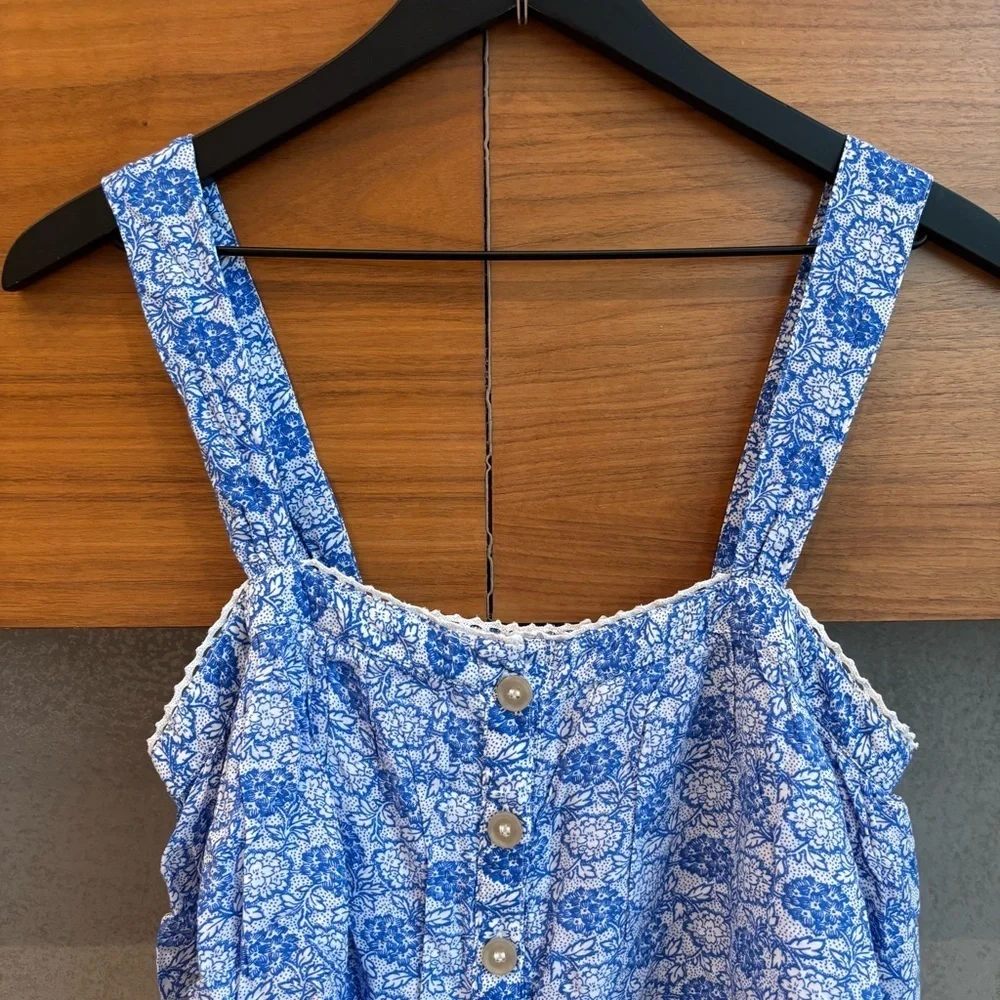 FREE PEOPLE Sweet Caroline Top Combo Blue, Size XS